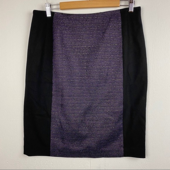 Laundry by Shelli Segal Purple Colorblock Straight Pencil Skirt Size 10 - Picture 1 of 8